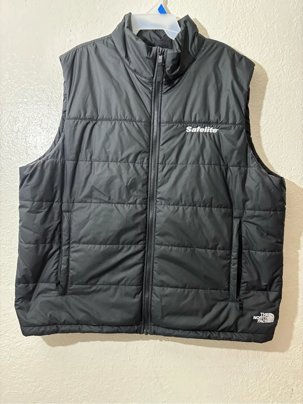 The North Face Black Quilted Puffer Vest with Safelite Logo